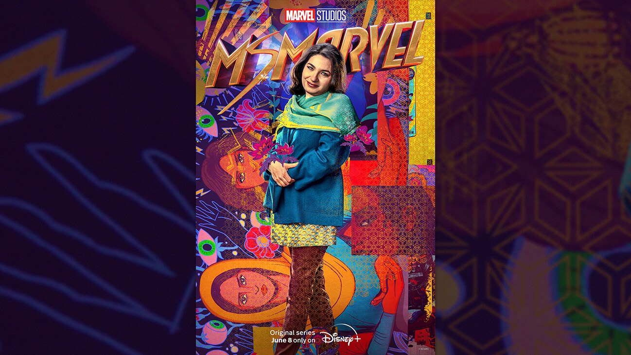 Muneeba Khan (actor Zenobia Shroff) in the Disney+ Original series "Ms. Marvel". | Original series June 8 only on Disney+