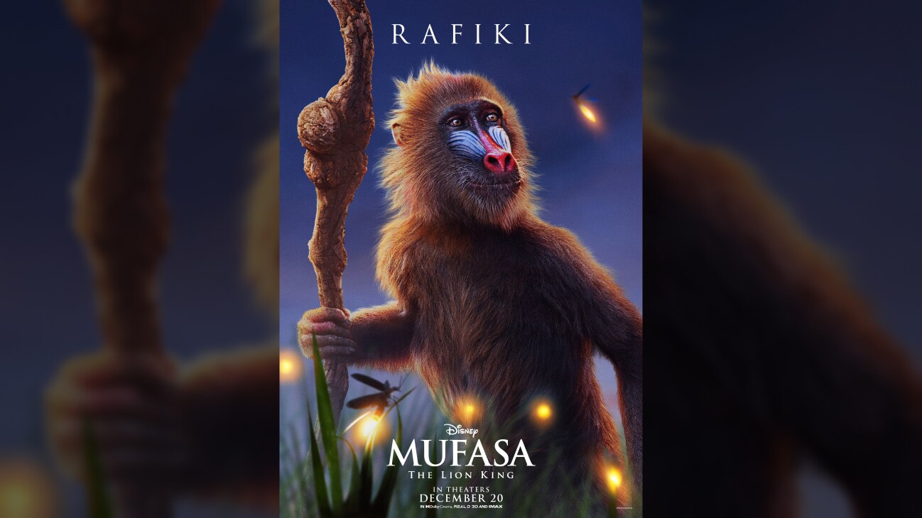 Rafiki | Disney | Mufasa: The Lion King | In theaters December 20 | movie poster