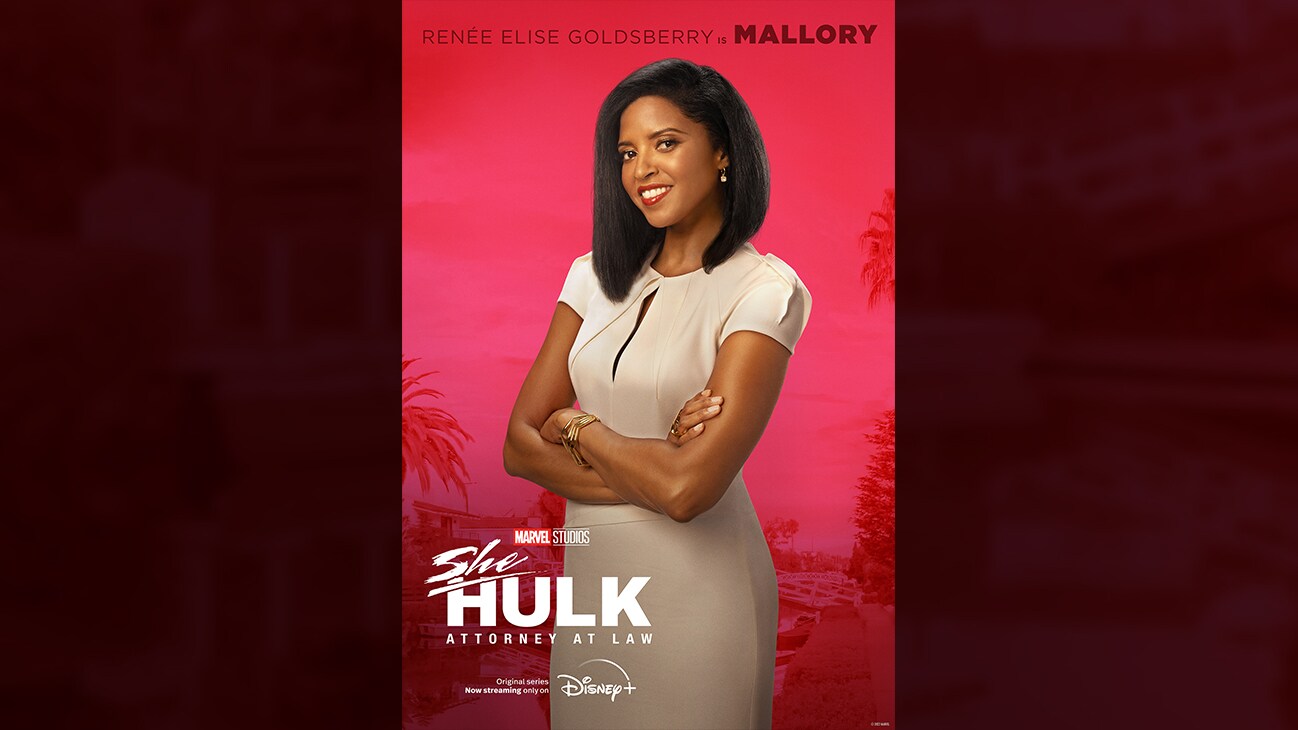 Renee Elise Goldsberry is Mallory | Marvel Studios | She-Hulk: Attorney At Law | Original series Now Streaming only on Disney+ | poster