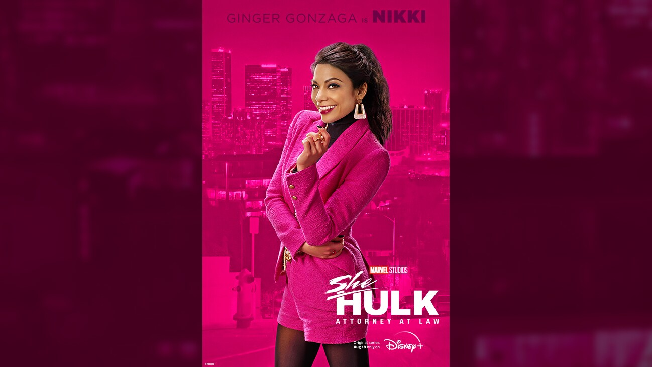 Ginger Gonzaga is Nikki | Marvel Studios | She-Hulk: Attorney At Law | Original series Aug 18 only on Disney+ | poster