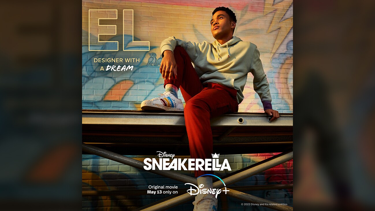 El (actor Chosen Jacobs), designer with a dream, from the Disney+ Original movie, "Sneakerella".
