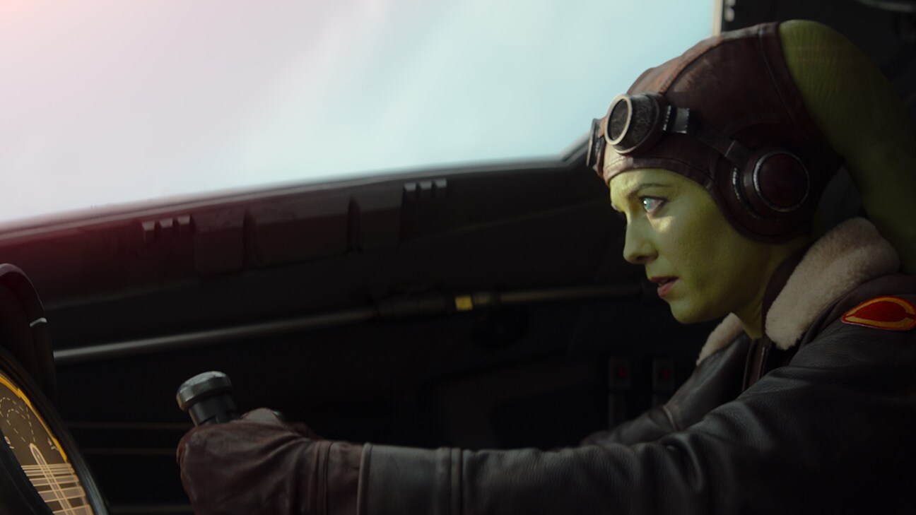 Hera Syndulla (actor Mary Elizabeth Winstead) at the controls of a starship from the Disney+ Original series, "Star Wars: Ahsoka."