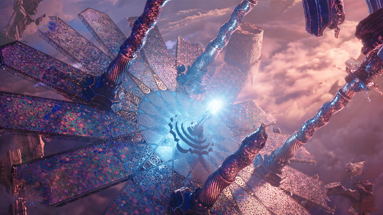 A tower in the sky from Marvel Studios' Doctor Strange in the Multiverse of Madness.