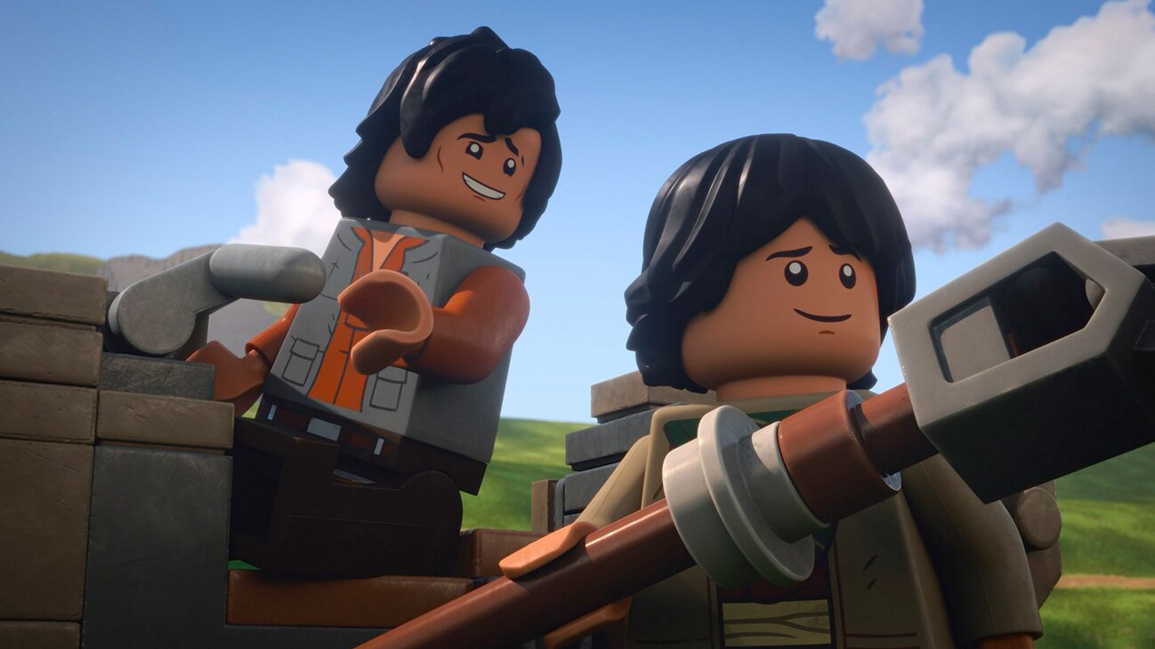 (L-R): Dev Greebling and Sig Greebling in a scene from LEGO® STAR WARS: REBUILD THE GALAXY, exclusively on Disney+. ©2024 Lucasfilm Ltd. & TM. All Rights Reserved.