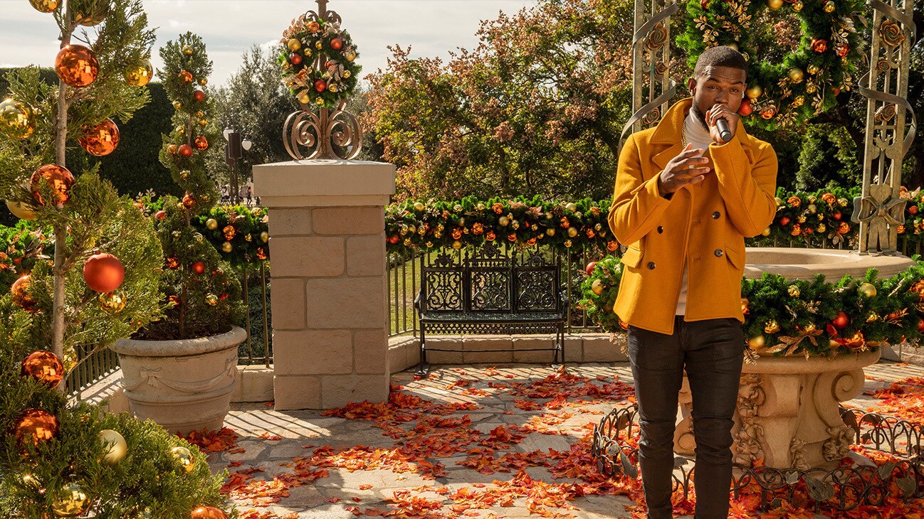 Trevor Jackson performs at Magic Kingdom Park at Walt Disney World Resort in Lake Buena Vista, Fla., Thursday, Dec. 3, 2020, during a taping of “The Disney Parks Magical Christmas Celebration.” The holiday special will air on ABC on Dec. 25, 10am-12pm ET. (Kent Phillips, photographer)