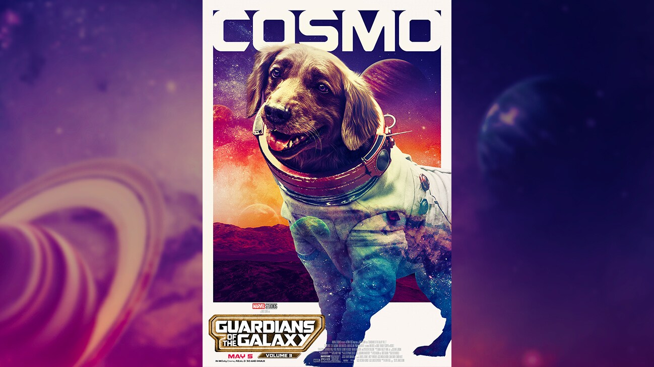 Cosmo | Marvel Studios' Guardians of the Galaxy Vol. 3 | May 5 | Rated PG-13 | movie poster