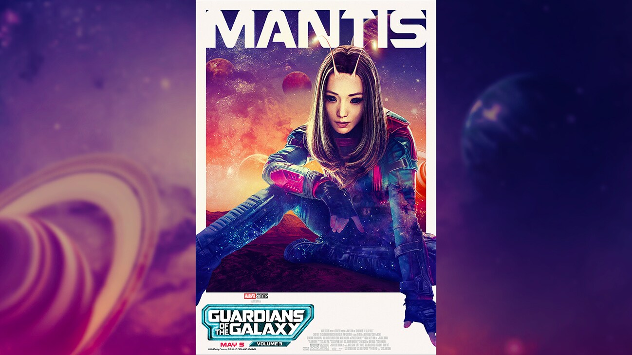 Mantis | Marvel Studios' Guardians of the Galaxy Vol. 3 | May 5 | Rated PG-13 | movie poster