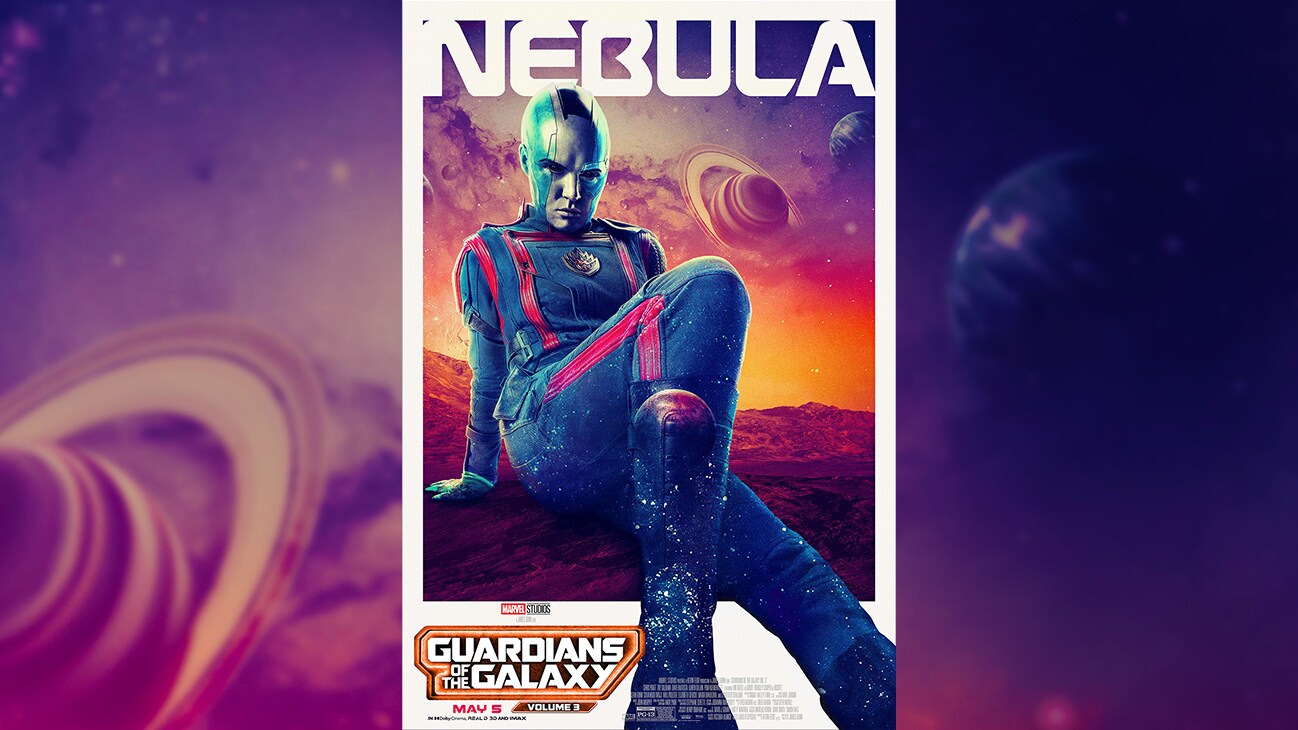 Nebula | Marvel Studios' Guardians of the Galaxy Vol. 3 | May 5 | Rated PG-13 | movie poster