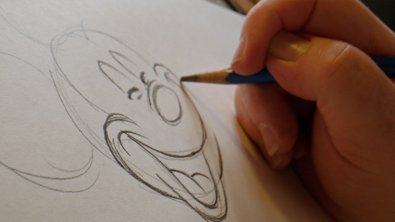 Disney animator, Eric Goldberg, draws an original Mickey. (Credit: Mortimer Productions)