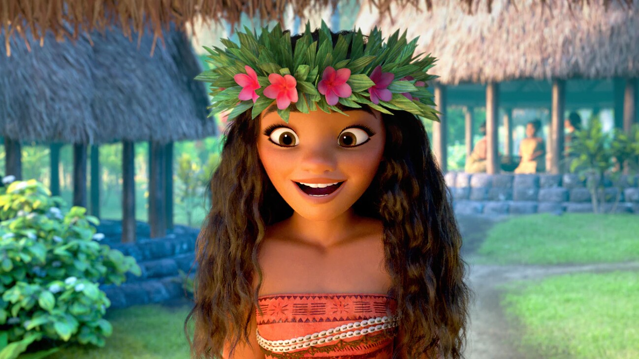 Moana talking to people from her village.