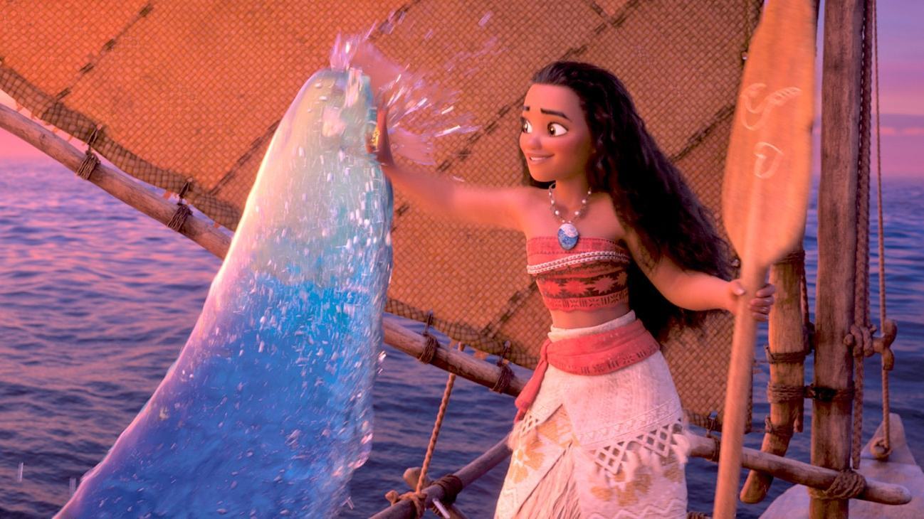 Moana and the ocean.