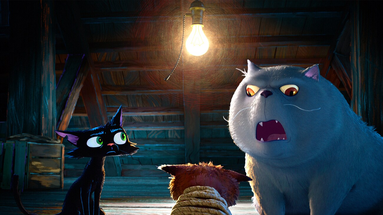 Nero (left) and Rocco (right) in Disney and Pixar's GATTO. Photo courtesy of Pixar. © 2026 Disney/Pixar. All Rights Reserved.