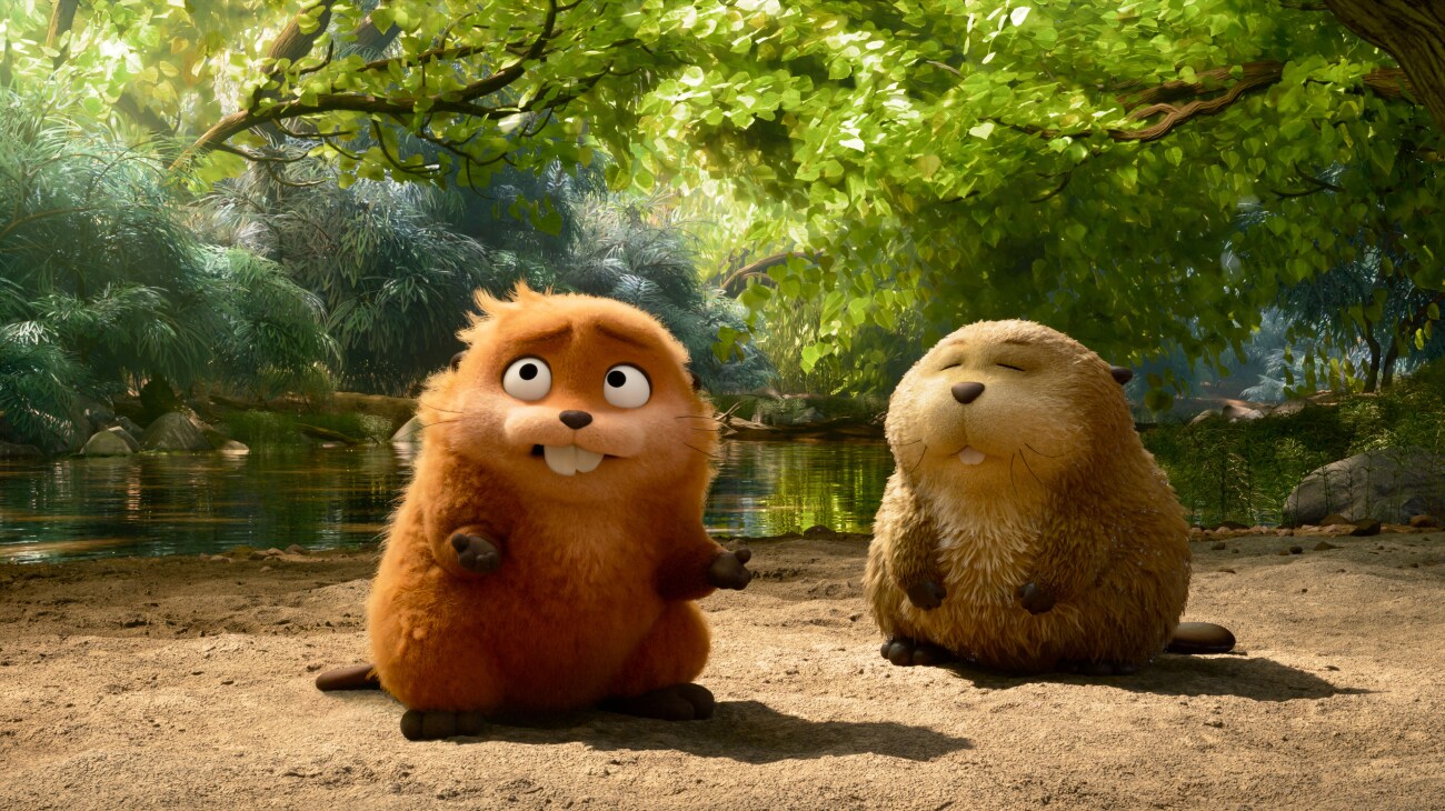 (L-R) Mabel and Loaf in Pixar's HOPPERS. Photo courtesy of Pixar. © 2025 Disney/Pixar. All Rights Reserved.