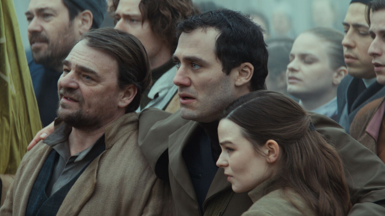 (L-R) Lezine (Thierry Godard), Dilan (Theo Costa Marini) and Enza (Alaïs Lawson) in Lucasfilm's ANDOR Season 2, exclusively on Disney+. Photo courtesy of Lucasfilm. ©2025 Lucasfilm Ltd. & TM. All Rights Reserved.