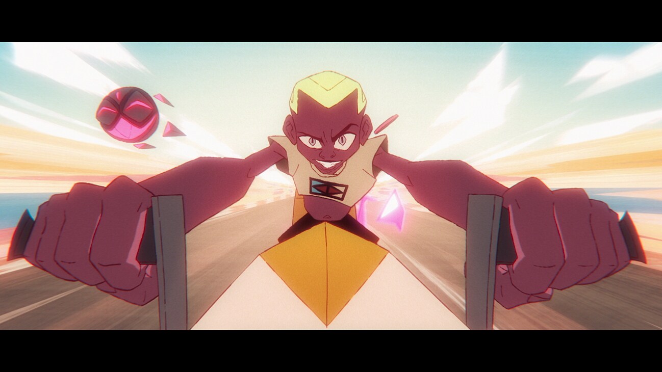 Image of a character from the Kizazi Moto: Generation Fire episode, "Mkhuzi: The Spirit Racer."