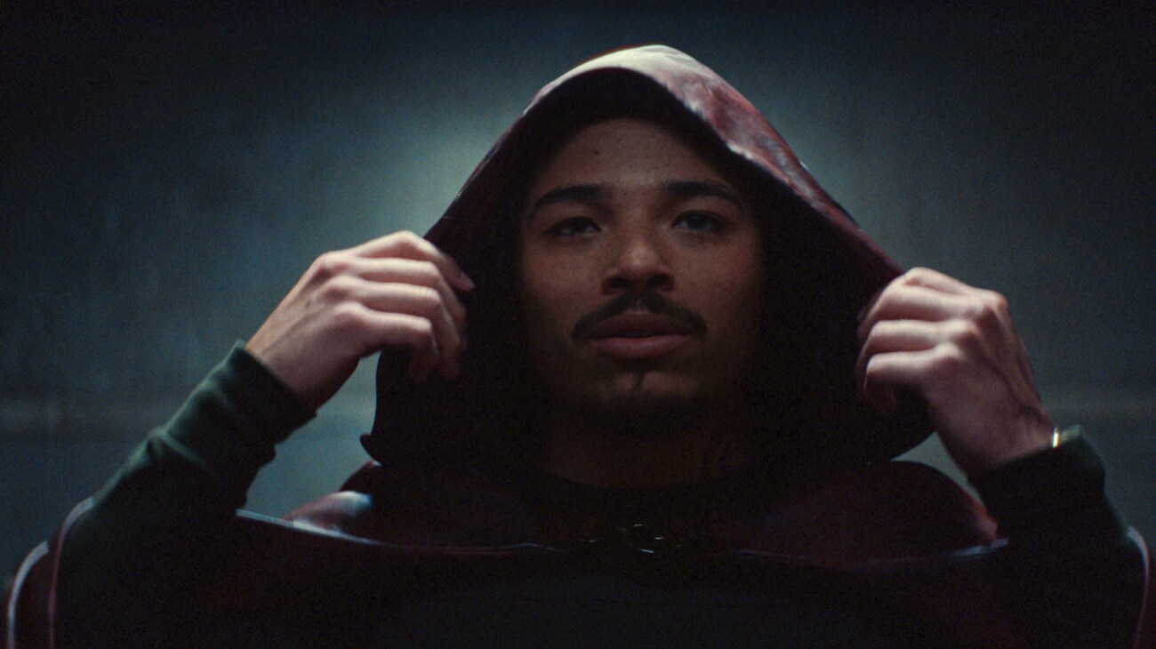Parker Robbins/The Hood (Anthony Ramos) in Marvel Television's IRONHEART, exclusively on Disney+. Photo courtesy of Marvel. © 2025 MARVEL. All Rights Reserved.