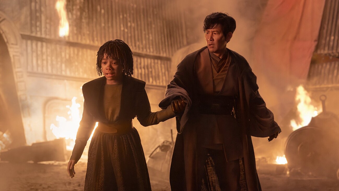 (L-R) Osha (Lauren Brady) and Master Sol (Lee Jung-jae) in Lucasfilm's THE ACOLYTE, exclusively on Disney+. ©2024 Lucasfilm Ltd. & TM. All Rights Reserved.