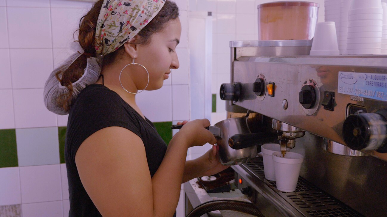 Bayamon, Puerto Rico - Alondra Toledo working at her family's bakery. (Credit: Future of Work Film Inc)