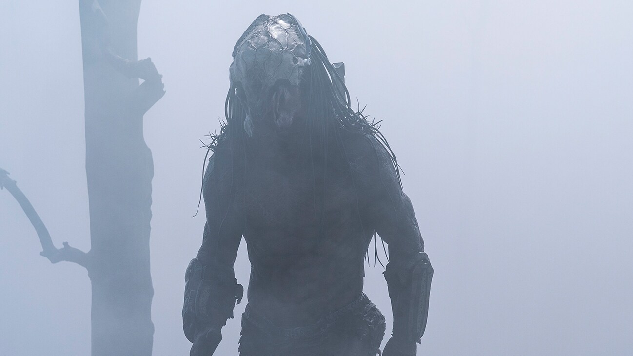 Image of the predator through fog from the Hulu original movie, "Prey".