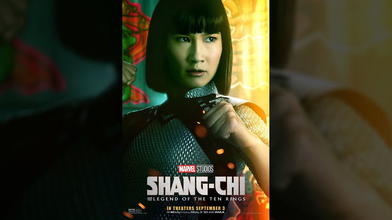 Xialing (actor Meng'er Zhang) movie poster image from Marvel Studios' Shang-Chi and The Legend of The Ten Rings. In theaters September 3. Rated PG-13.