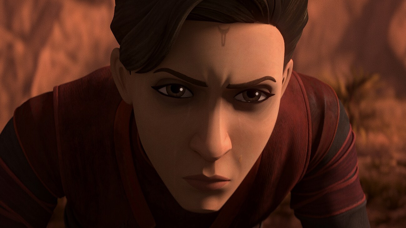 Morgan Elsbeth in a scene from "STAR WARS: TALES OF THE EMPIRE", exclusively on Disney+. © 2024 Lucasfilm Ltd. & ™. All Rights Reserved.