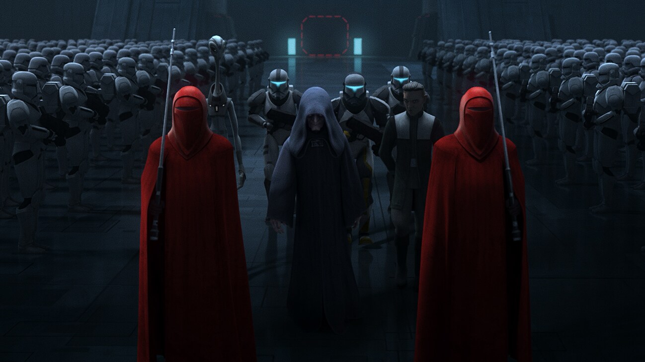 Emperor Palpatine in a scene from "STAR WARS: THE BAD BATCH", season 3 exclusively on Disney+. © 2024 Lucasfilm Ltd. & ™. All Rights Reserved.