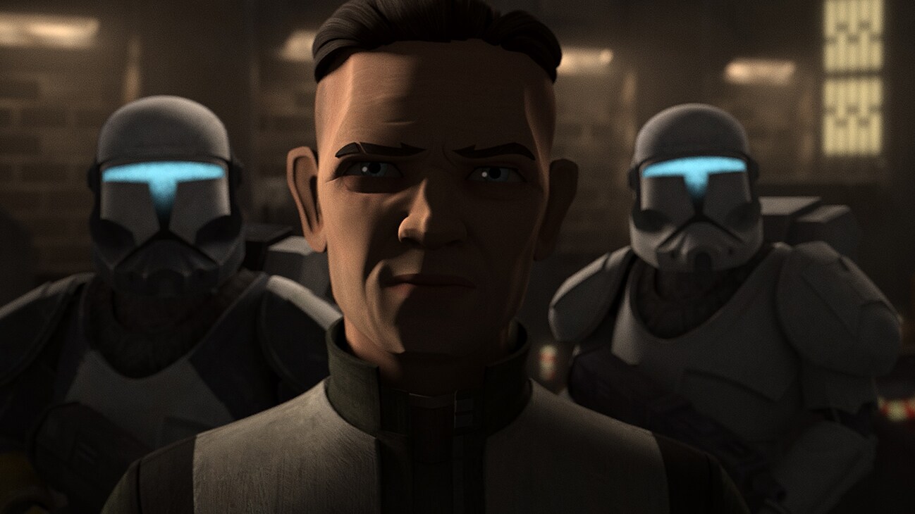 Doctor Royce Hemlock in a scene from "STAR WARS: THE BAD BATCH", season 3 exclusively on Disney+. © 2024 Lucasfilm Ltd. & ™. All Rights Reserved.