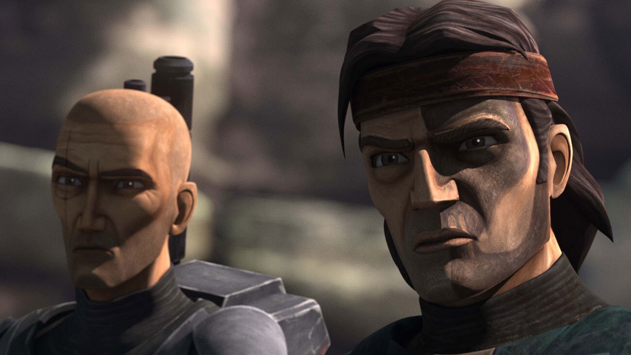 Crosshair and Hunter in a scene from "STAR WARS: THE BAD BATCH", season 3 exclusively on Disney+. © 2024 Lucasfilm Ltd. & ™. All Rights Reserved.