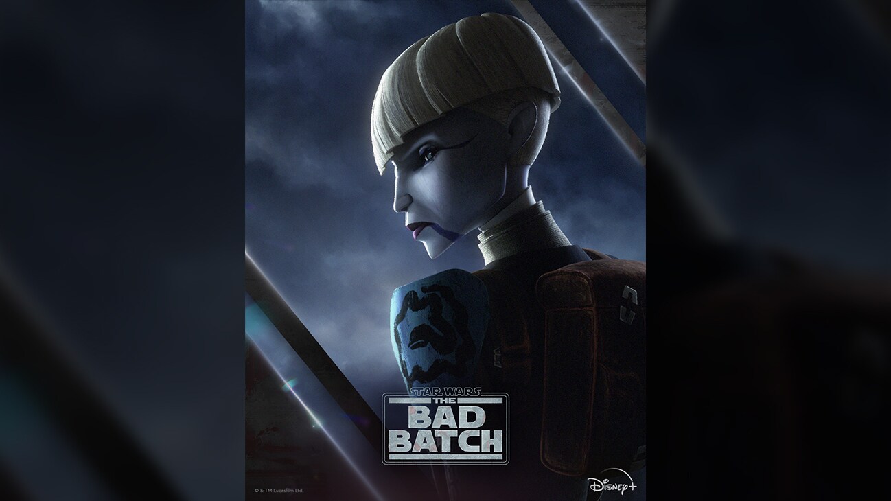 Poster image of Asajj Ventress from the Disney+ Original series, "Star Wars: The Bad Batch Season 3."