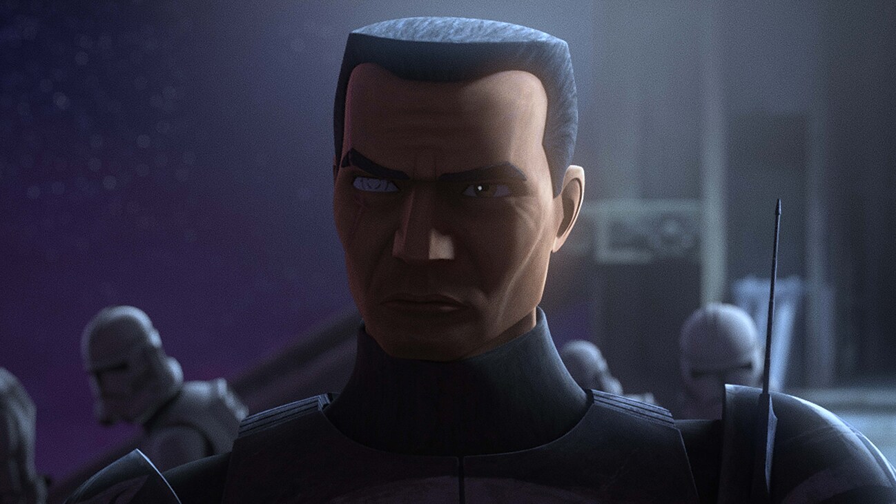Commander Wolffe in a scene from "STAR WARS: THE BAD BATCH", season 3 exclusively on Disney+. © 2024 Lucasfilm Ltd. & ™. All Rights Reserved.