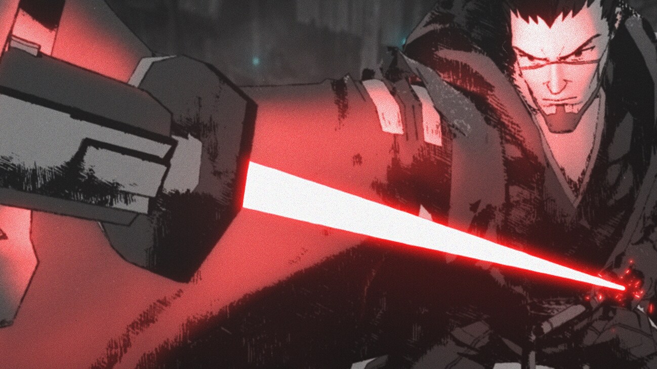 Ronin (voiced by Masaki Terasoma in Japanese and Brian Tee in the English Dub) in a scene from "STAR WARS: VISIONS” short, “THE DUEL”, exclusively on Disney+. © 2021 Lucasfilm Ltd. & ™. All Rights Reserved.