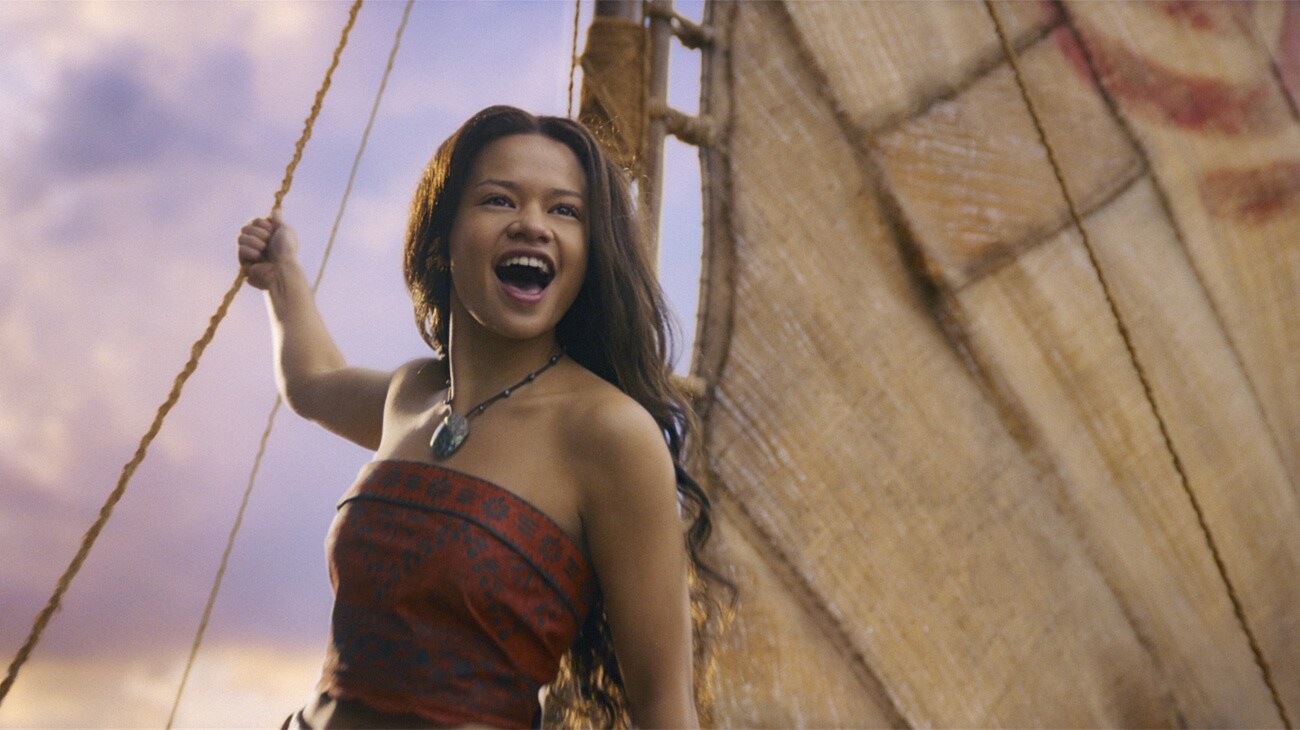Catherine Laga'aia as Moana in Disney's live-action MOANA. Photo courtesy of Disney. © 2025 Disney Enterprises, Inc. All Rights Reserved.