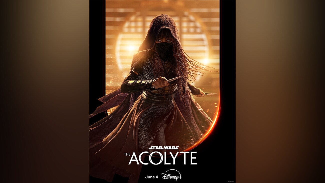 Mae | A mysterious young woman with a tragic past, Mae gets swept up into a sinister mystery–one that puts her into the center of a conflict in unexpected ways. She is determined to exact vengeance on those who wronged her, and little can stop Mae on her quest. | Star Wars: The Acolyte | June 4 | Disney+ | movie poster