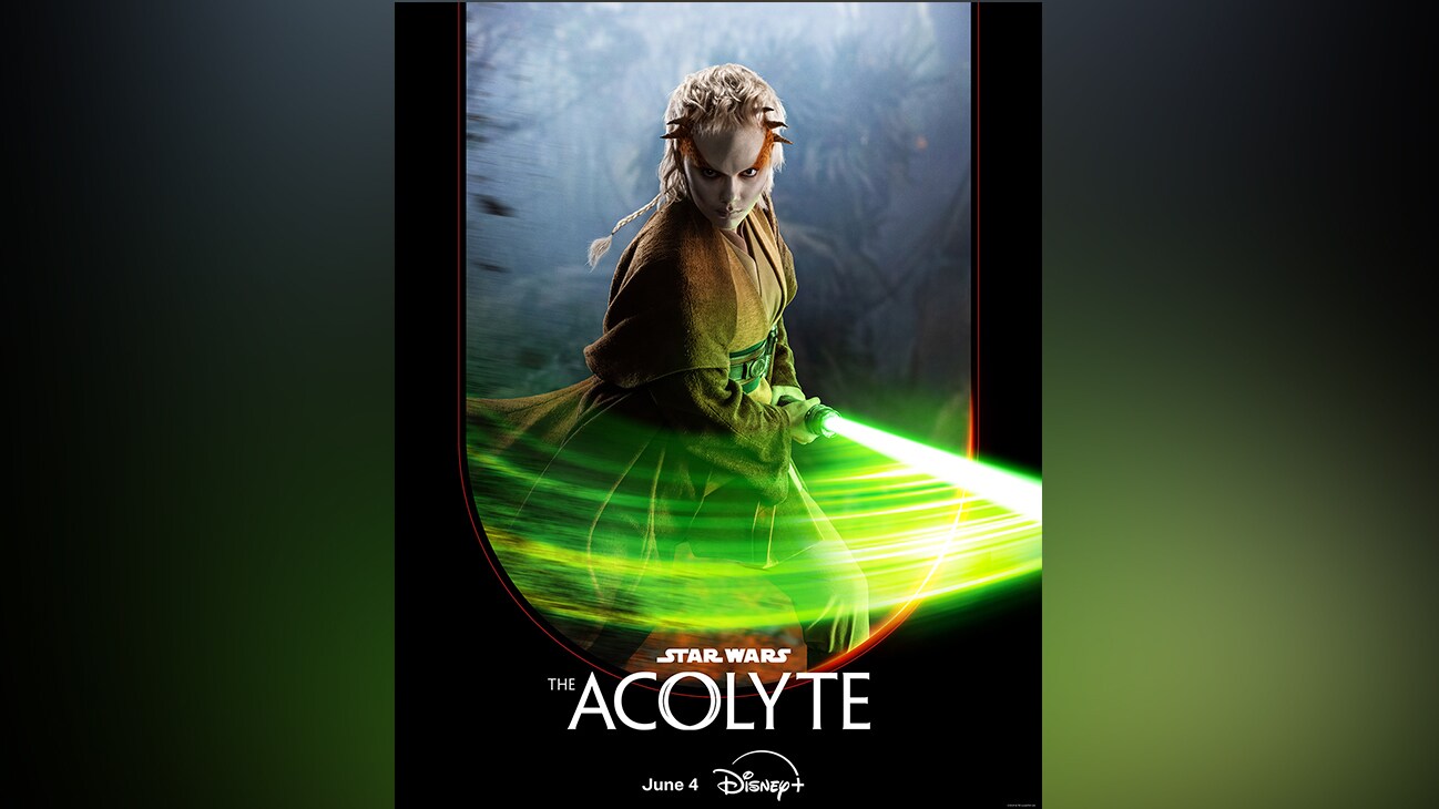 Jecki Lon | A skilled and studious Padawan learner, Jecki Lon shows great promise in her path to becoming a Jedi Knight. The Padawan apprentice to Master Sol is young, but she projects clam and conducts herself with maturity. | Star Wars: The Acolyte | June 4 | Disney+ | movie poster