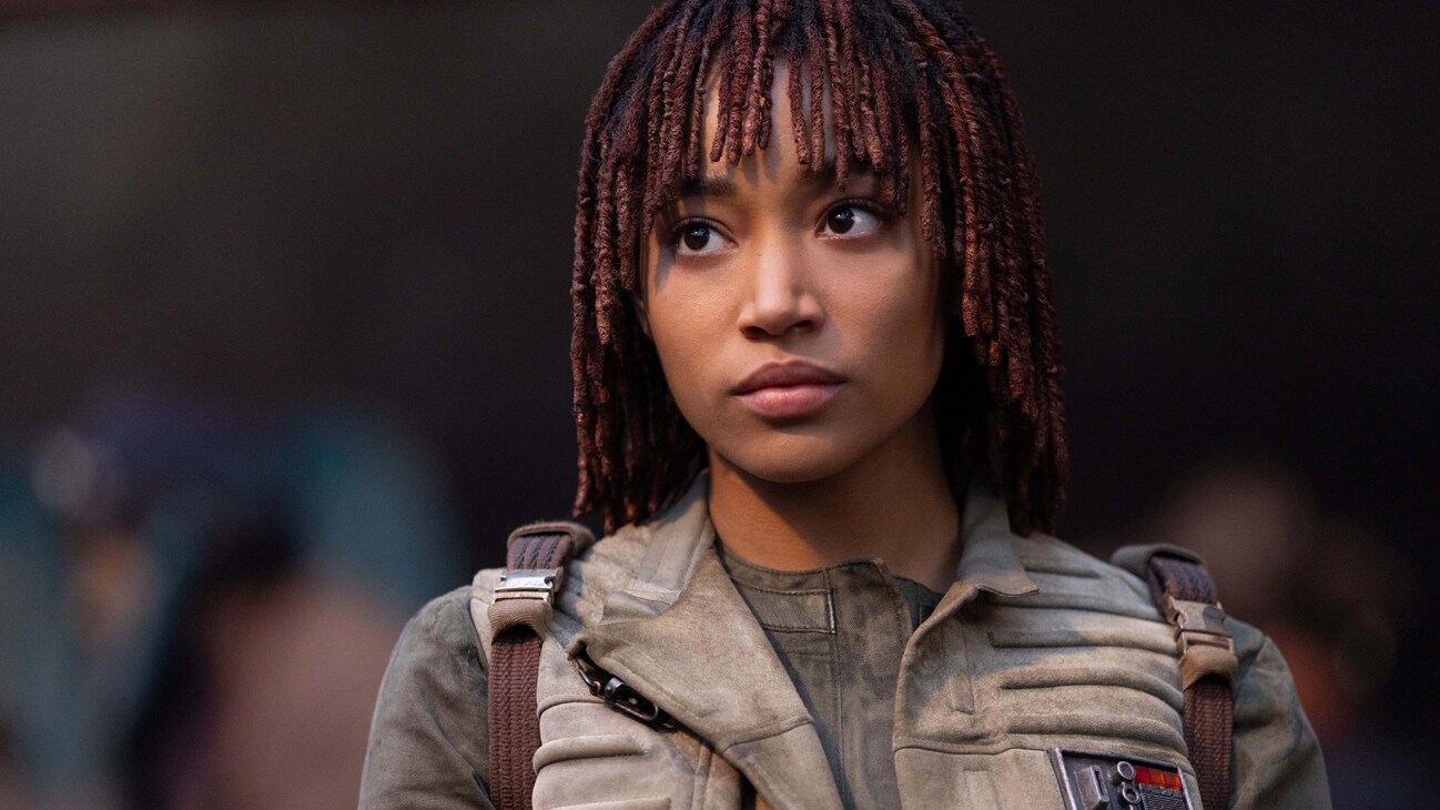 Osha (Amandla Stenberg) in Lucasfilm's THE ACOLYTE, exclusively on Disney+. ©2024 Lucasfilm Ltd. & TM. All Rights Reserved.