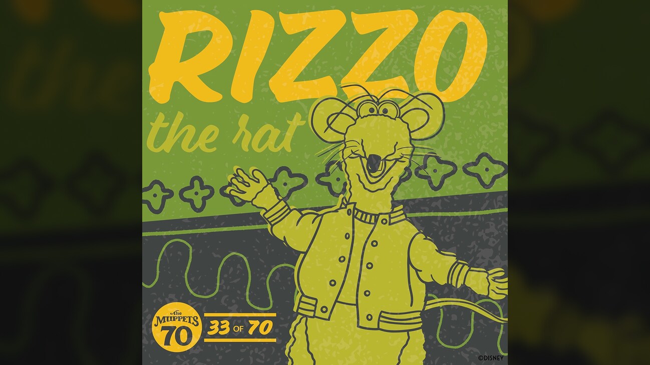 A colorful 2D image of Rizzo the Rat from "The Muppets" | The Muppets 70 (33 of 70)