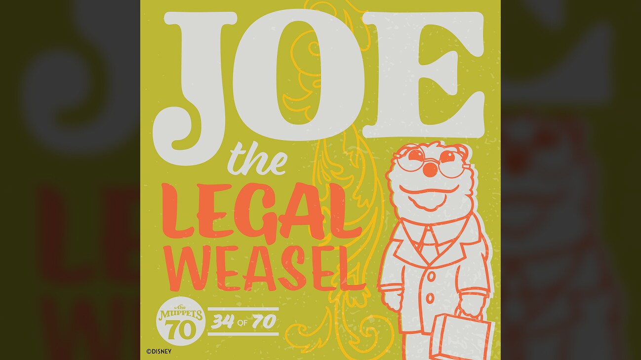 A colorful 2D image of Joe the Legal Weasel from "The Muppets" | The Muppets 70 (34 of 70)