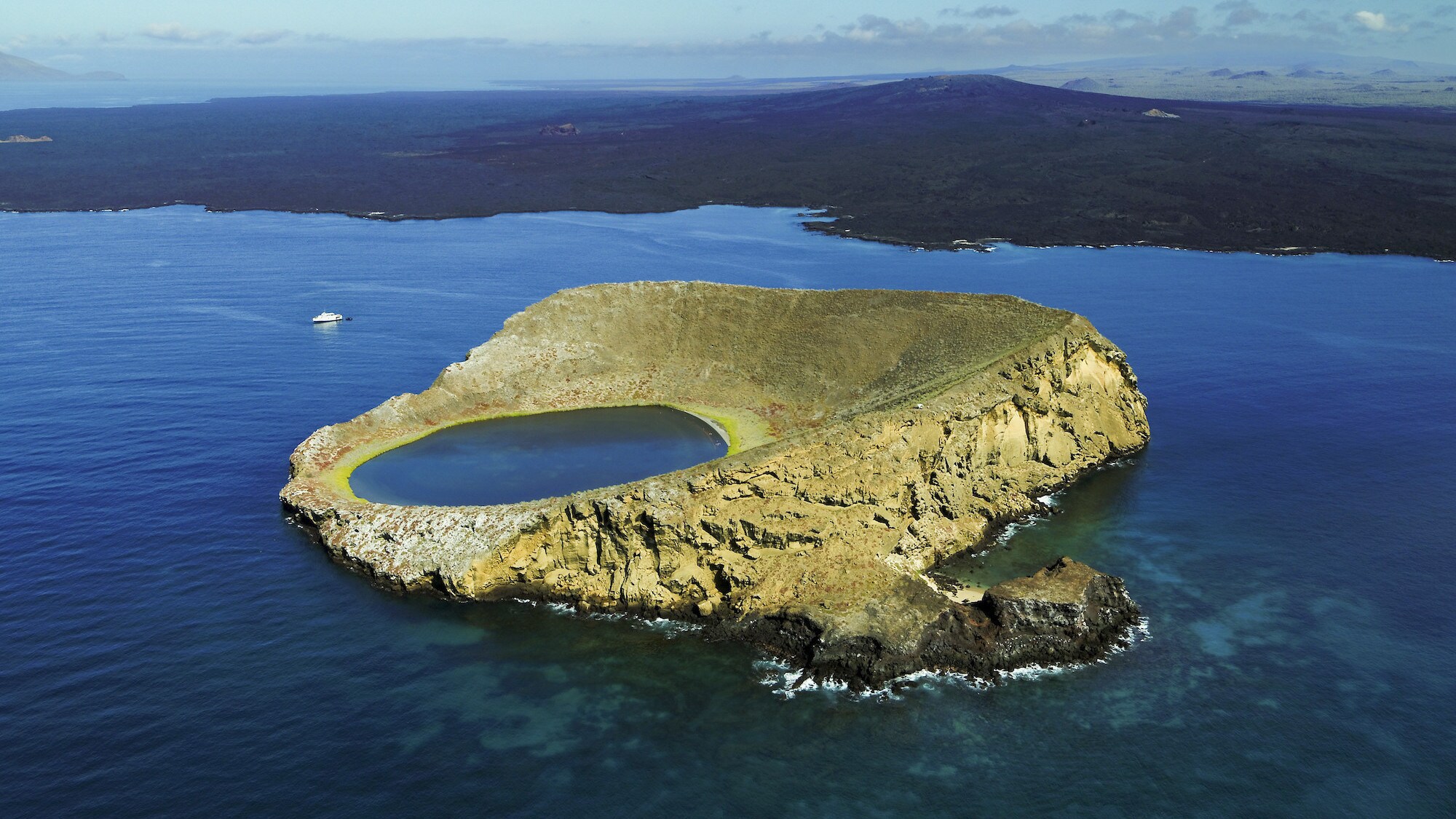 Aerial shot of Bainbridge Rocks. (National Geographic for Disney+/Bertie Gregory)