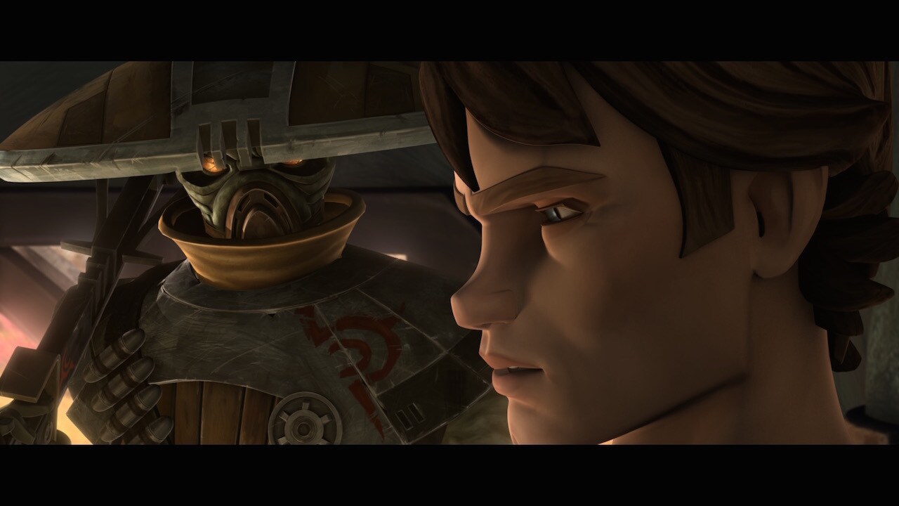 In the script, some of Embo's dialogue was presented as English. His first words to Anakin were "...