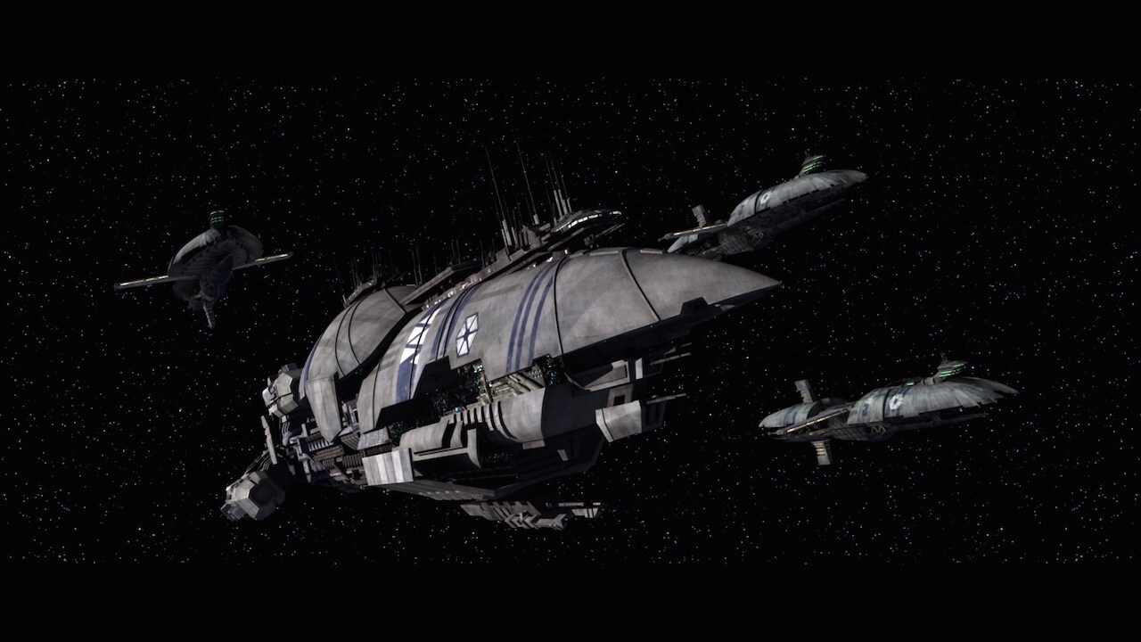 This episode is filled with numerous new starship models, including the Separatist destroyer (bas...