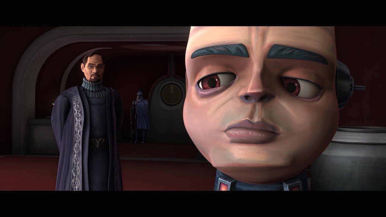 Lt. Divo's face was specifically designed to be asymmetrical, unlike most faces in the series.