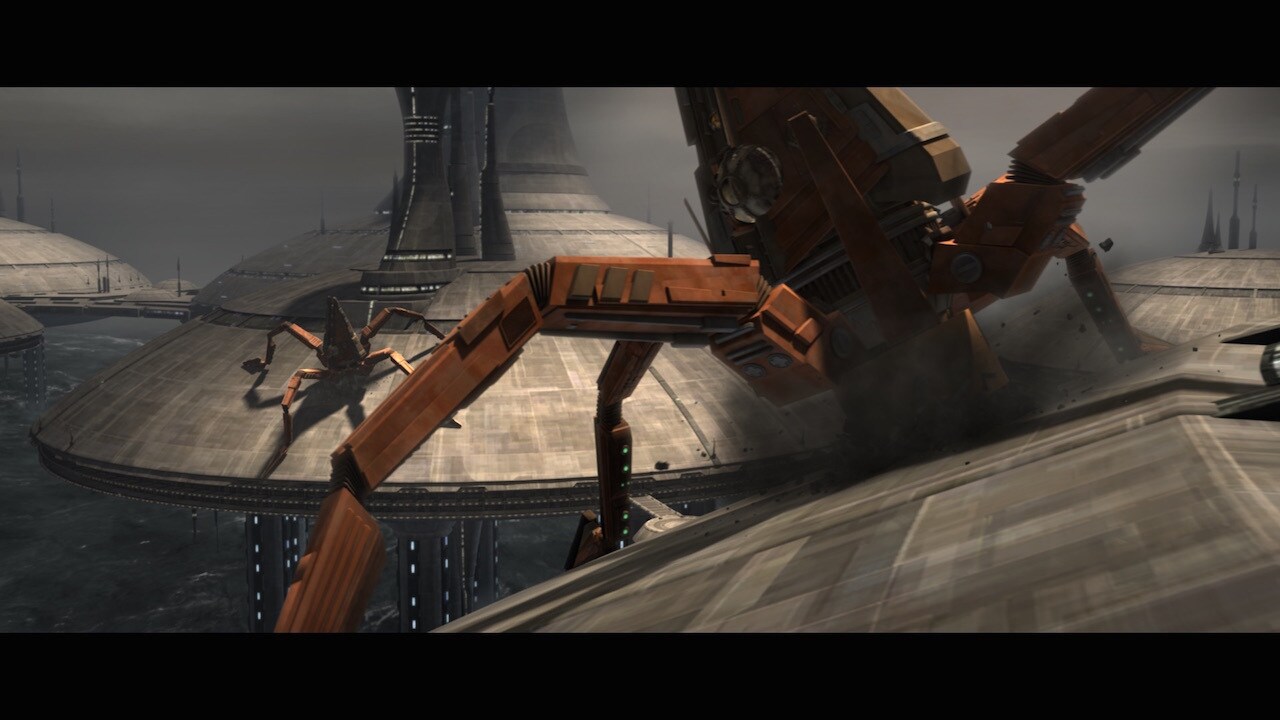 Asajj Ventress's squid-like Trident ship makes a return appearance. It first debuted in Star Wars...