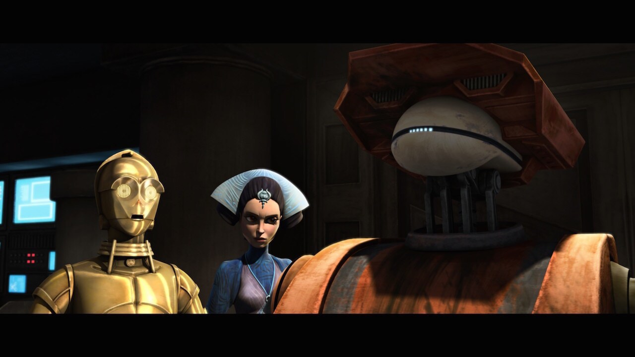 The script originally called for the tactical droid to be a tripedal medical droid. This is why C...