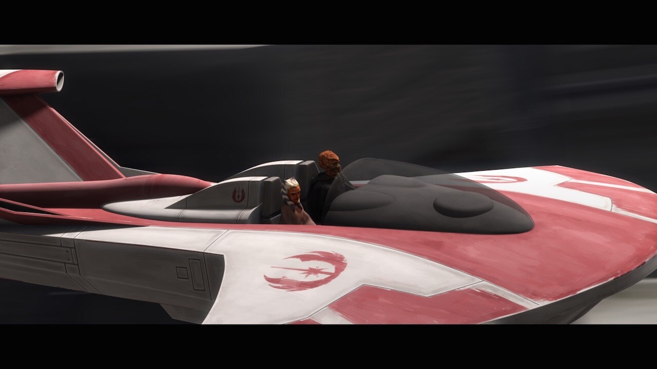 The small hover taxi that Plo Koon and Ahsoka Tano take on Coruscant is a re-use of a similar veh...