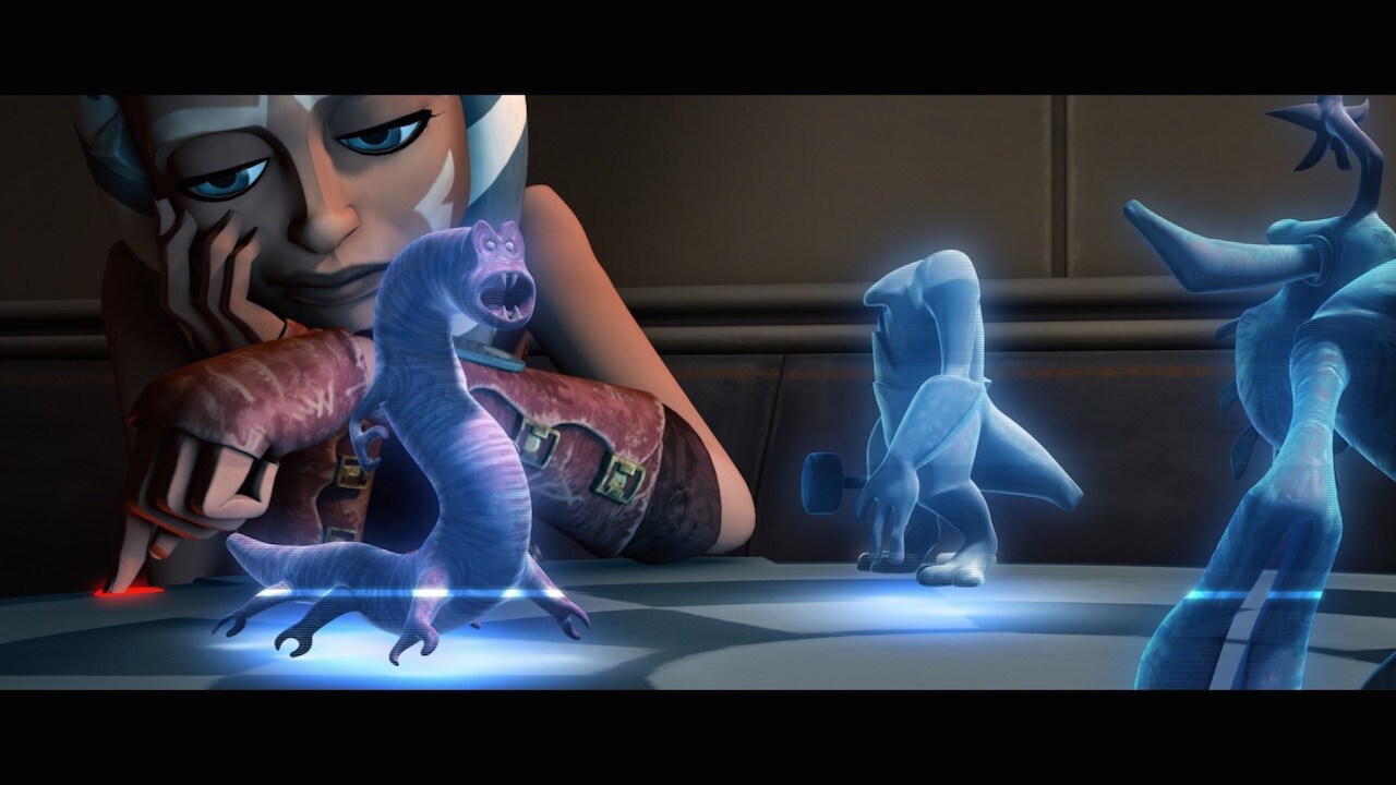 The dejarik holographic chess game makes a return appearance in The Clone Wars. It is also seen i...