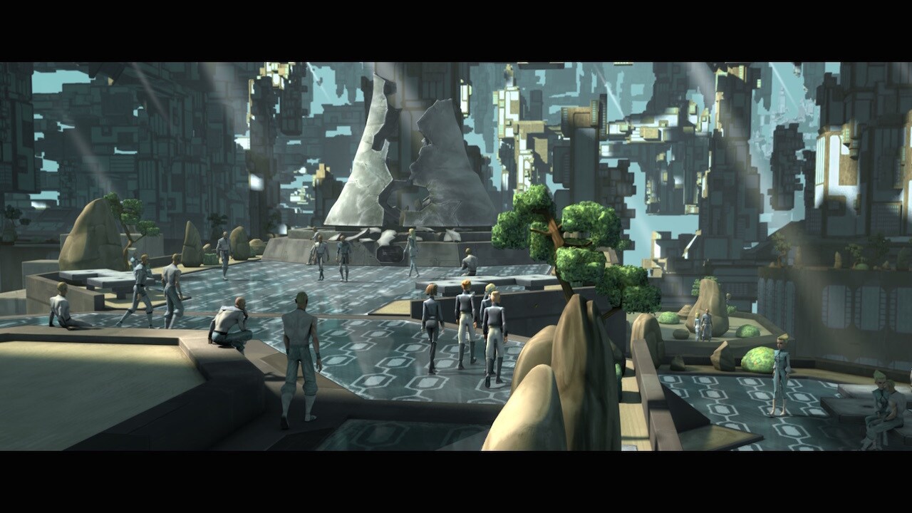 The Peace Park seen in "The Mandalore Plot" is again seen in this episode, cleaned up but still i...