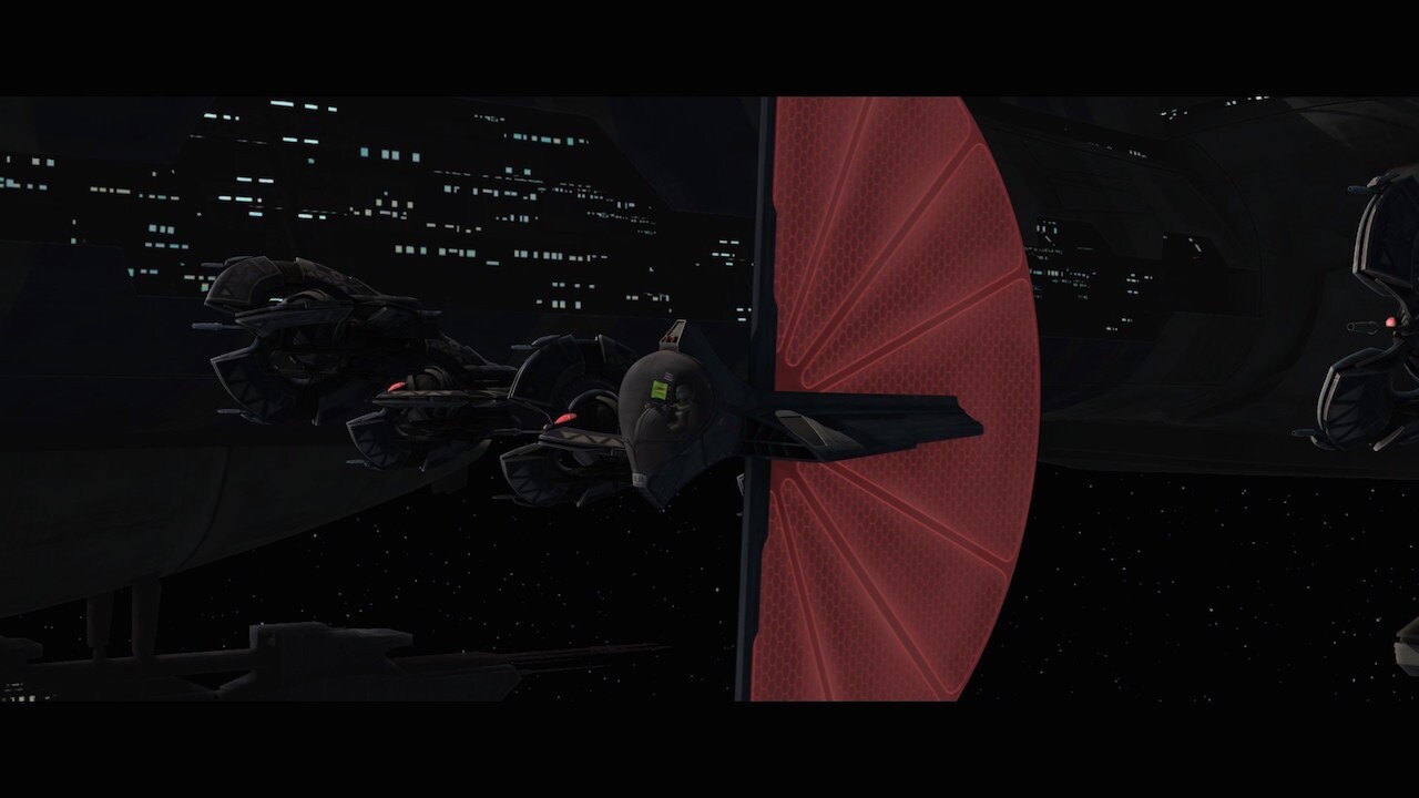 This episode sees the return of the Geonosian fanblade starfighter as Asajj's vehicle. It was ori...