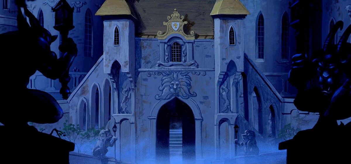 The castle from the Disney movie Beauty and the Beast (1991).