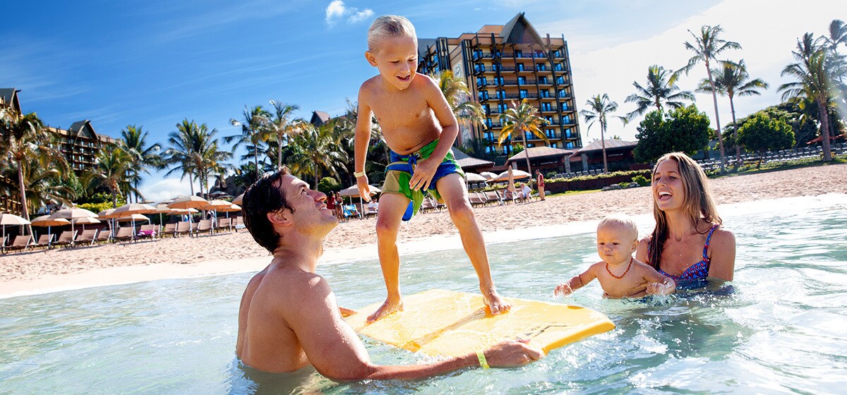 Escape together to a Hawaiian paradise of breathtaking pools and white-sand beaches at Aulani, A ...
