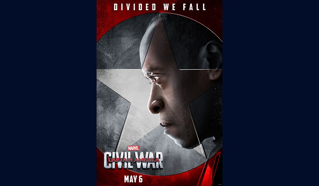 Don Cheadle (Lieutenant James Rhodes/War Machine) in Marvel's Captain America Civil War